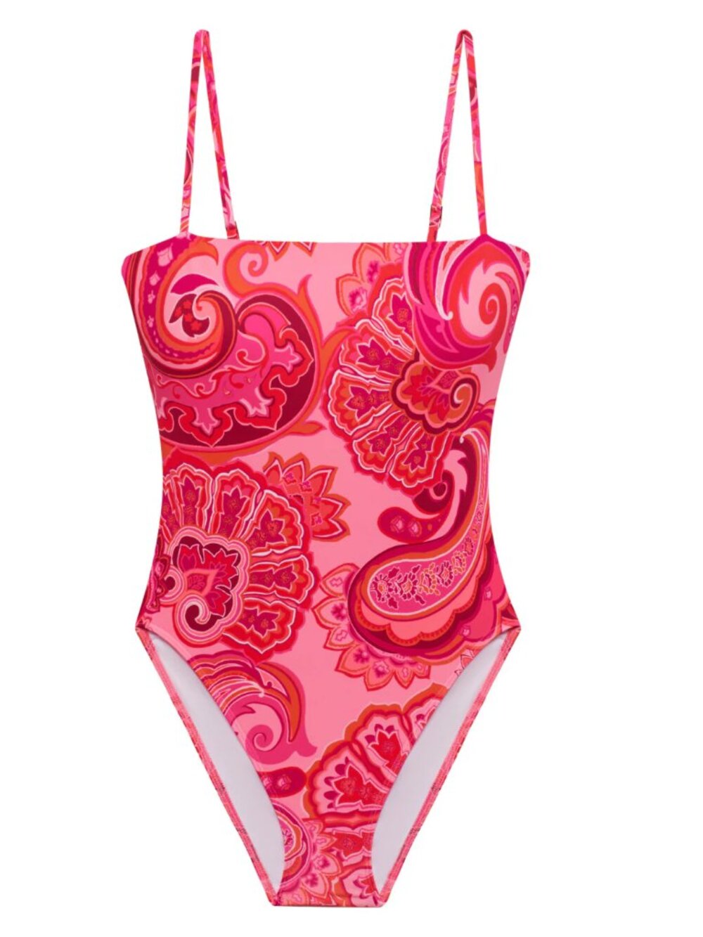 NWT Lauren Ralph Lauren Paisley Square Neck Lingerie One Piece Swimsuit 12